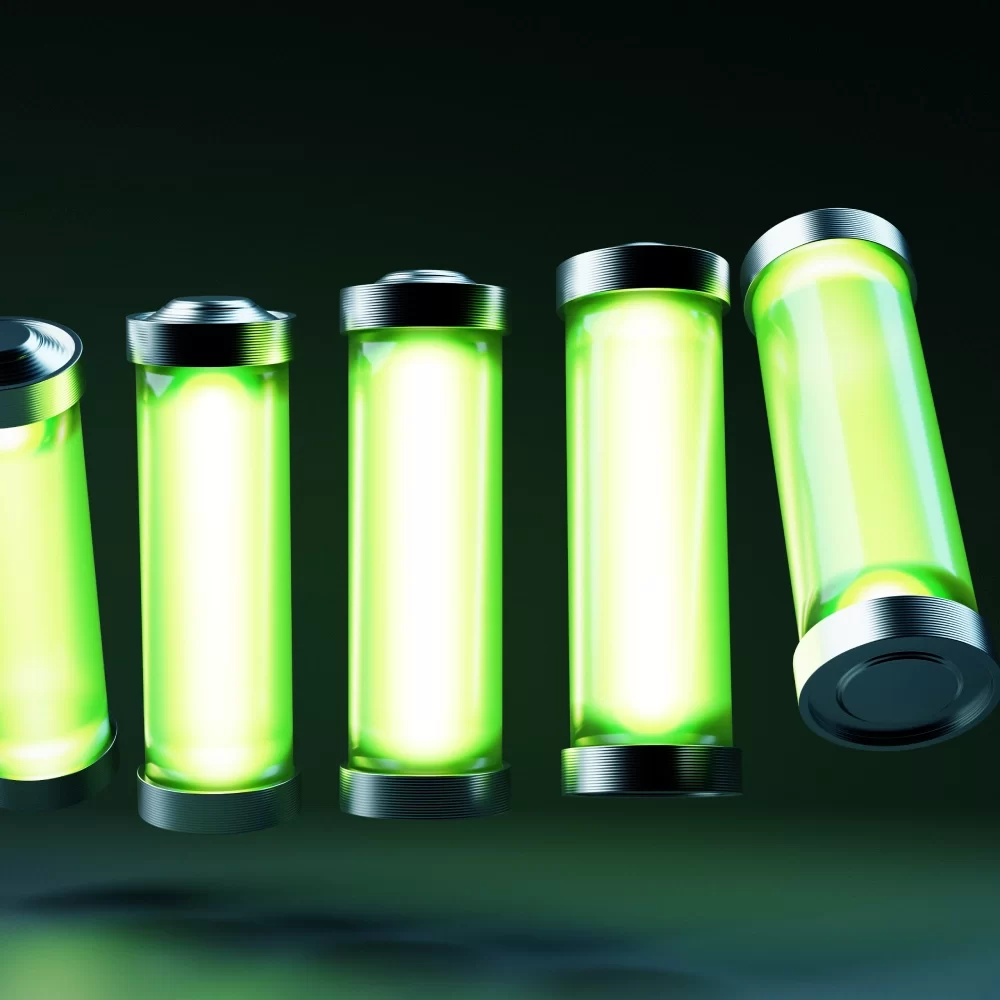 3d-illustration-closeup-green-batteries-dark-background-unsafe-way